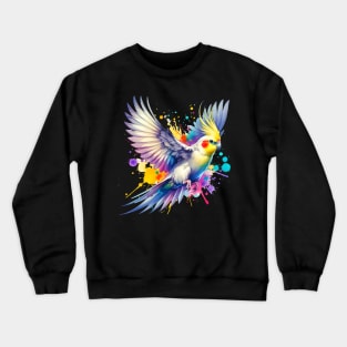 Watercolor Flying Cockatoo Crewneck Sweatshirt